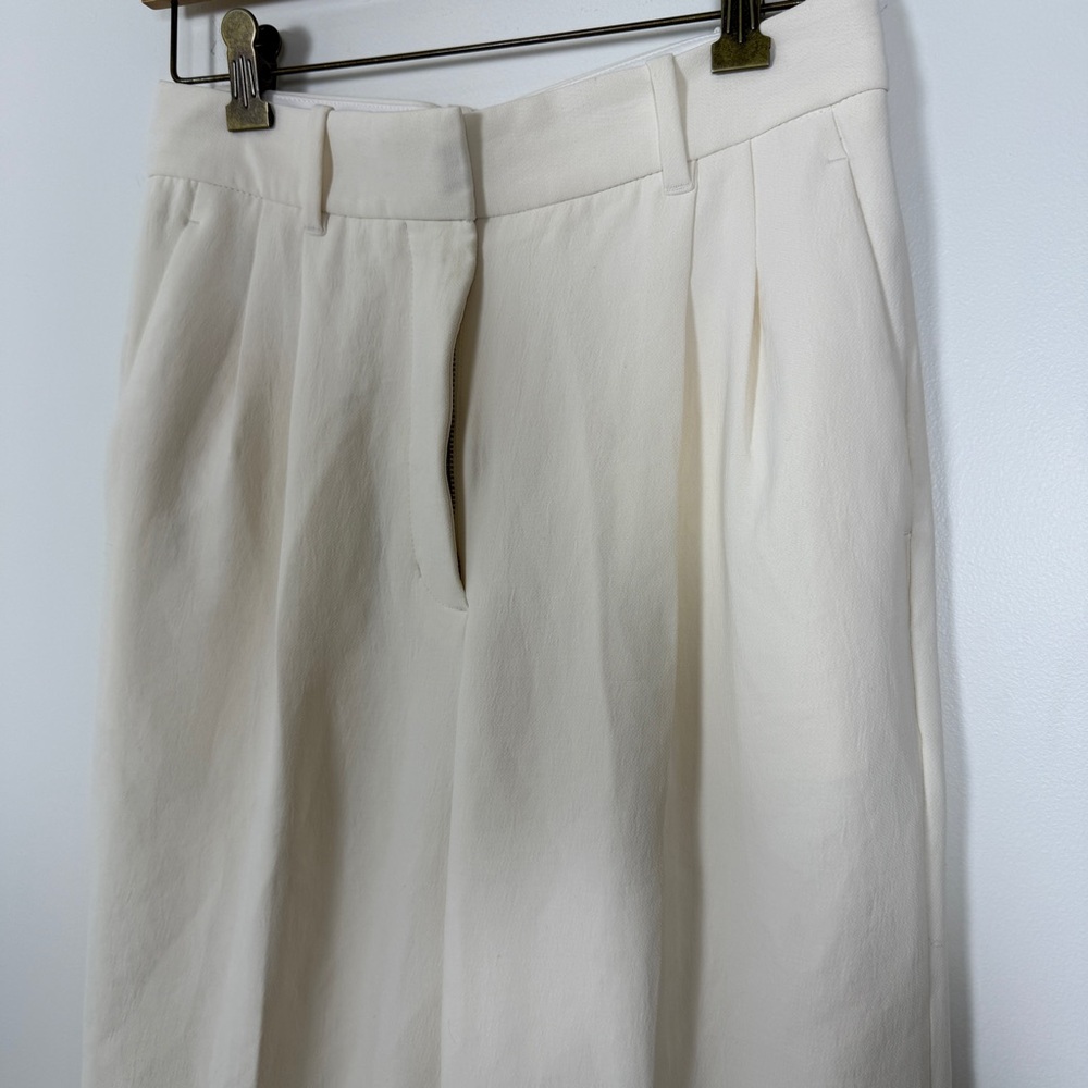 Aritzia Wilfred Effortless Pant 25” inseam Ivory Wide Leg Trouser Size 6 NWOT - Picture 6 of 9